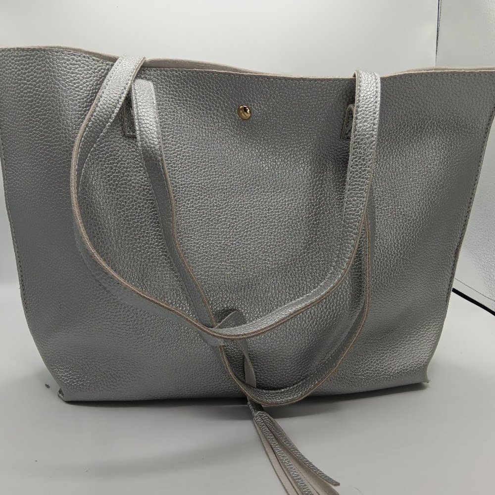 Silver tote bag